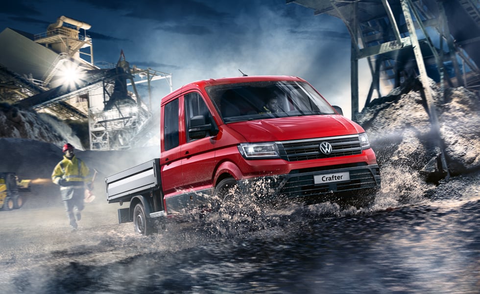 פולקסווגן קראפטר דאבל קבינה רכב עבודה קשוח ואיכותי להסעת ציוד, מטען וצוות